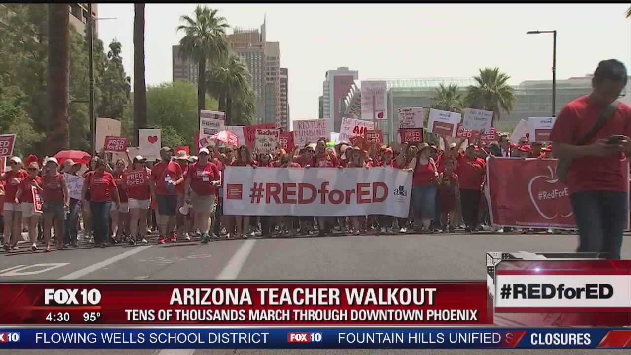 Arizona teachers, supporters take to the streets