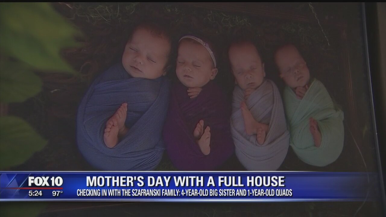Valley mother of quadruplets eager to spend Mother's Day with all of her kids at home