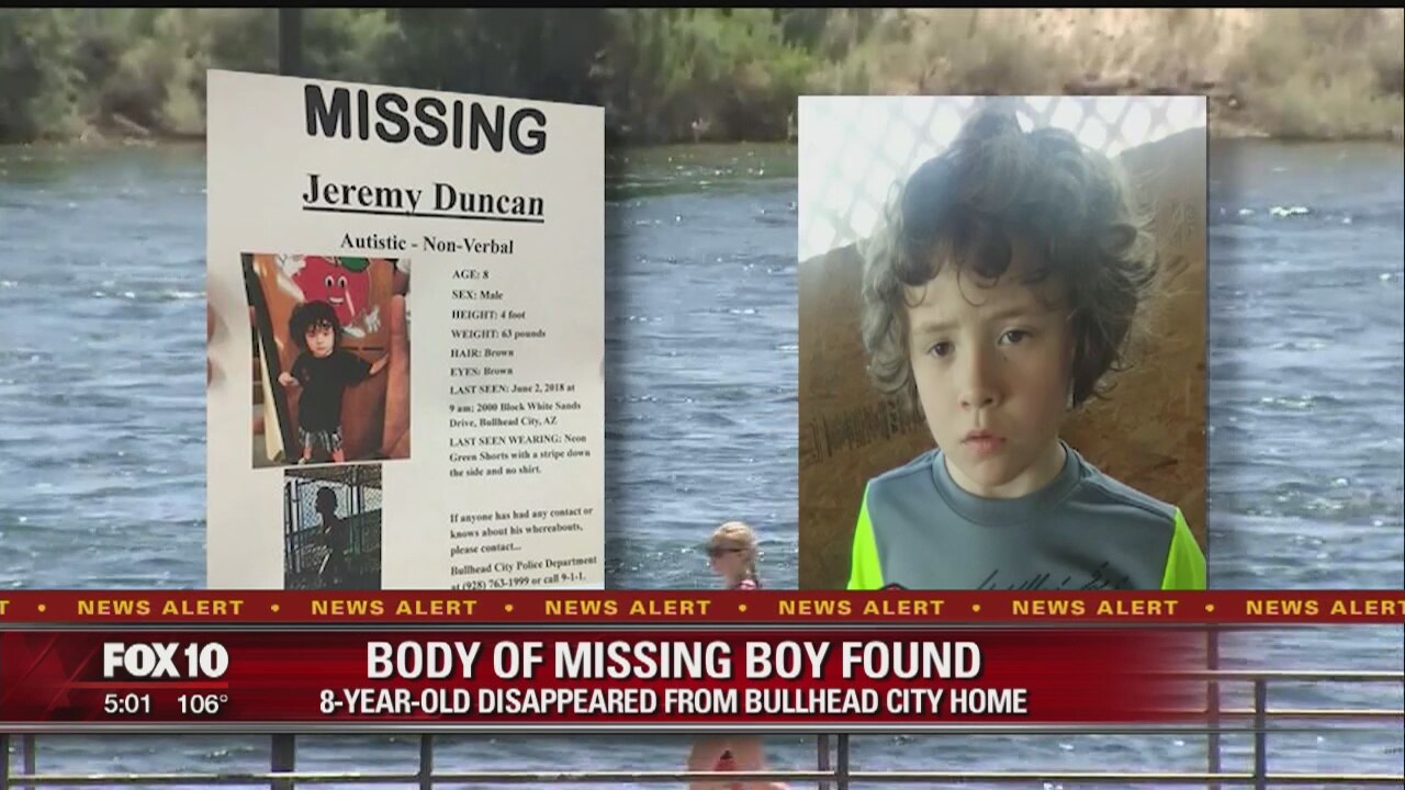 Body of missing boy from Bullhead City found
