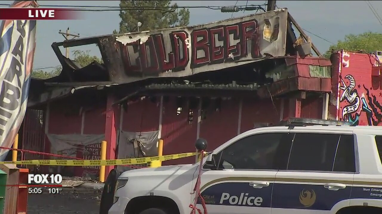 Firefighters battle 1st-alarm fire in Phoenix