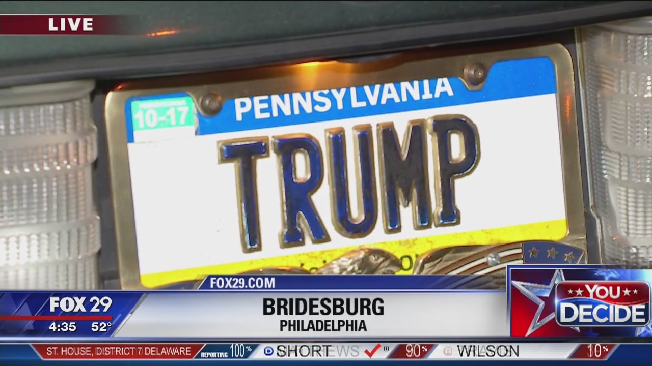 The guy with the TRUMP license plate