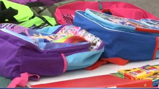 Foundation holds backpack drive for foster kids