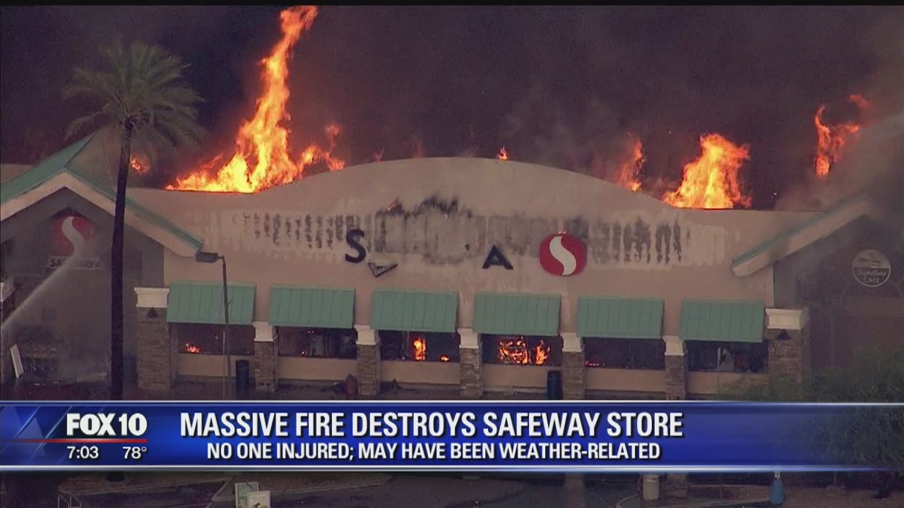 North Phoenix supermarket destroyed by massive fire