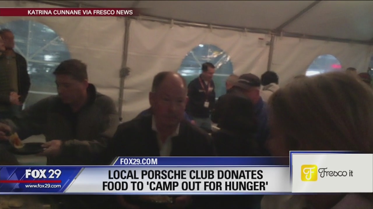 Local Porsche club donates to Camp Out For Hunger