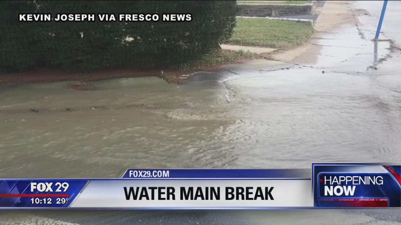 Water main break in Northeast Philly being repaired late into the night