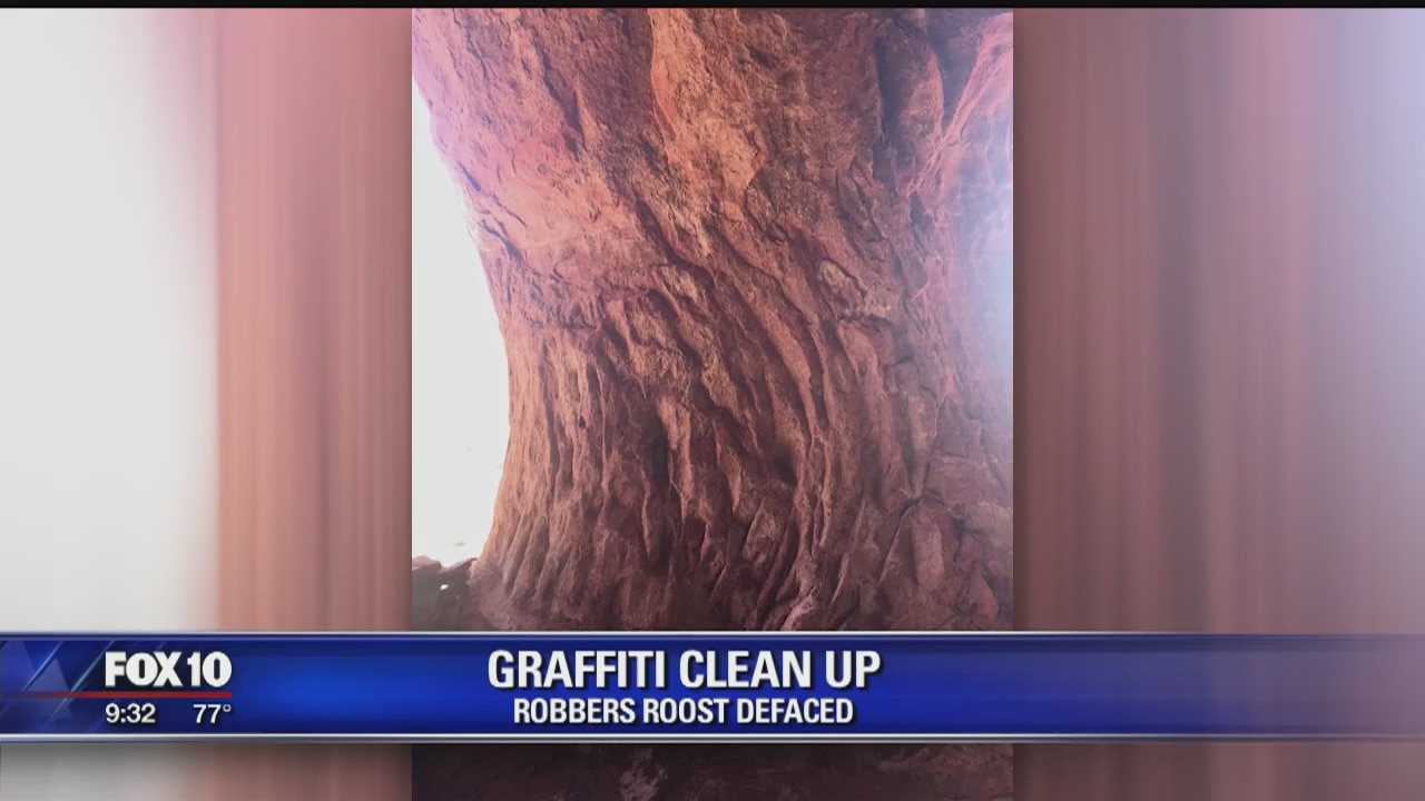 Robbers Roost graffiti has been cleaned up