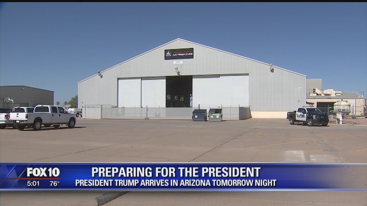 Preparations underway for President Trump's rally in Mesa on Friday