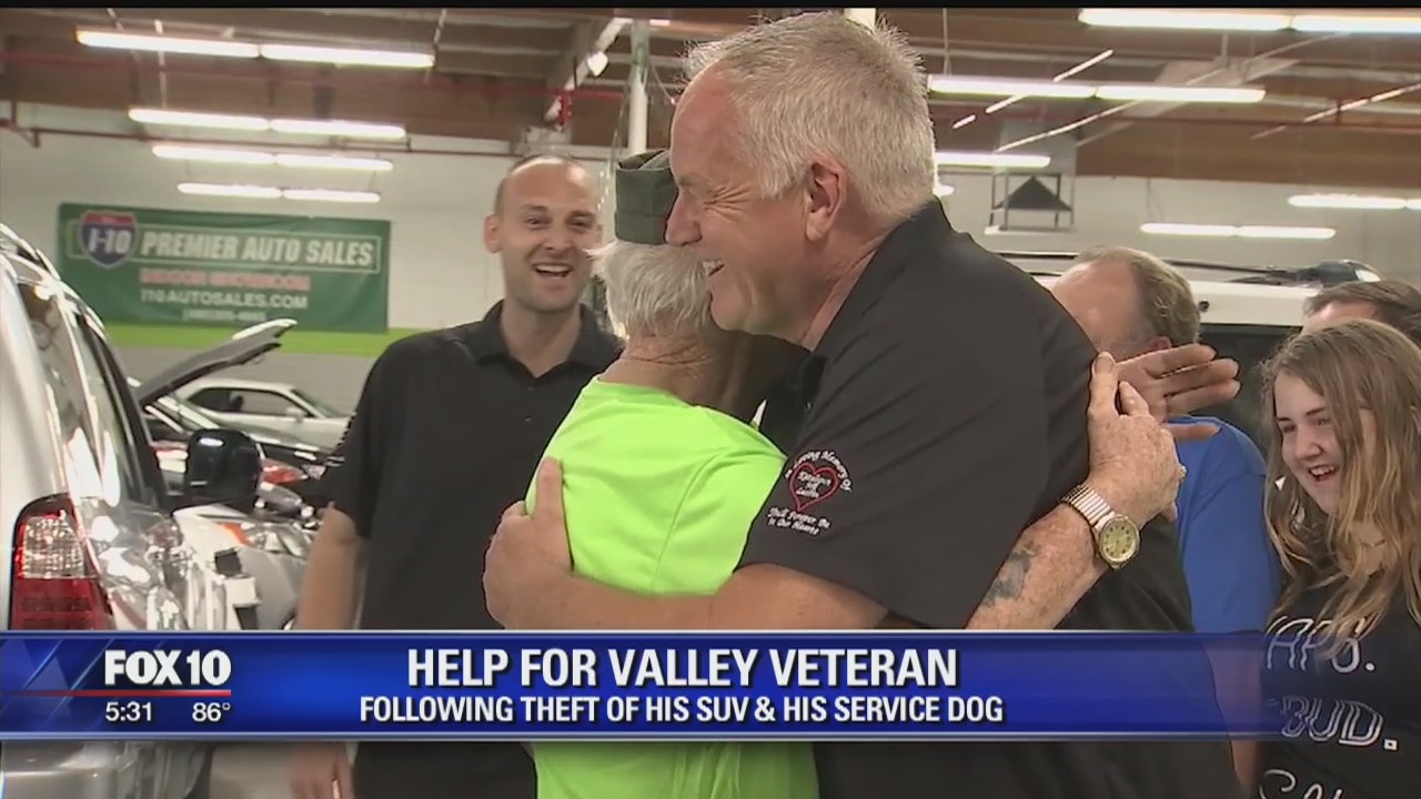 Navy veteran gets pleasant surprise after his car, dog was stolen
