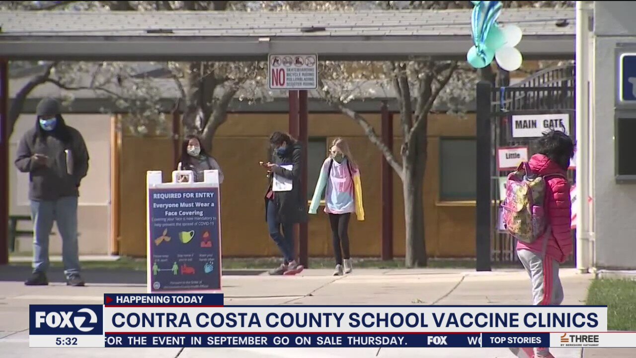 Contra Costa County is opening up school vaccine sites