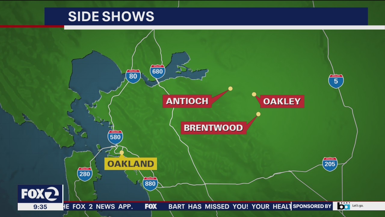 Contra Costa County sideshows overnight involved 150 vehicles, police say