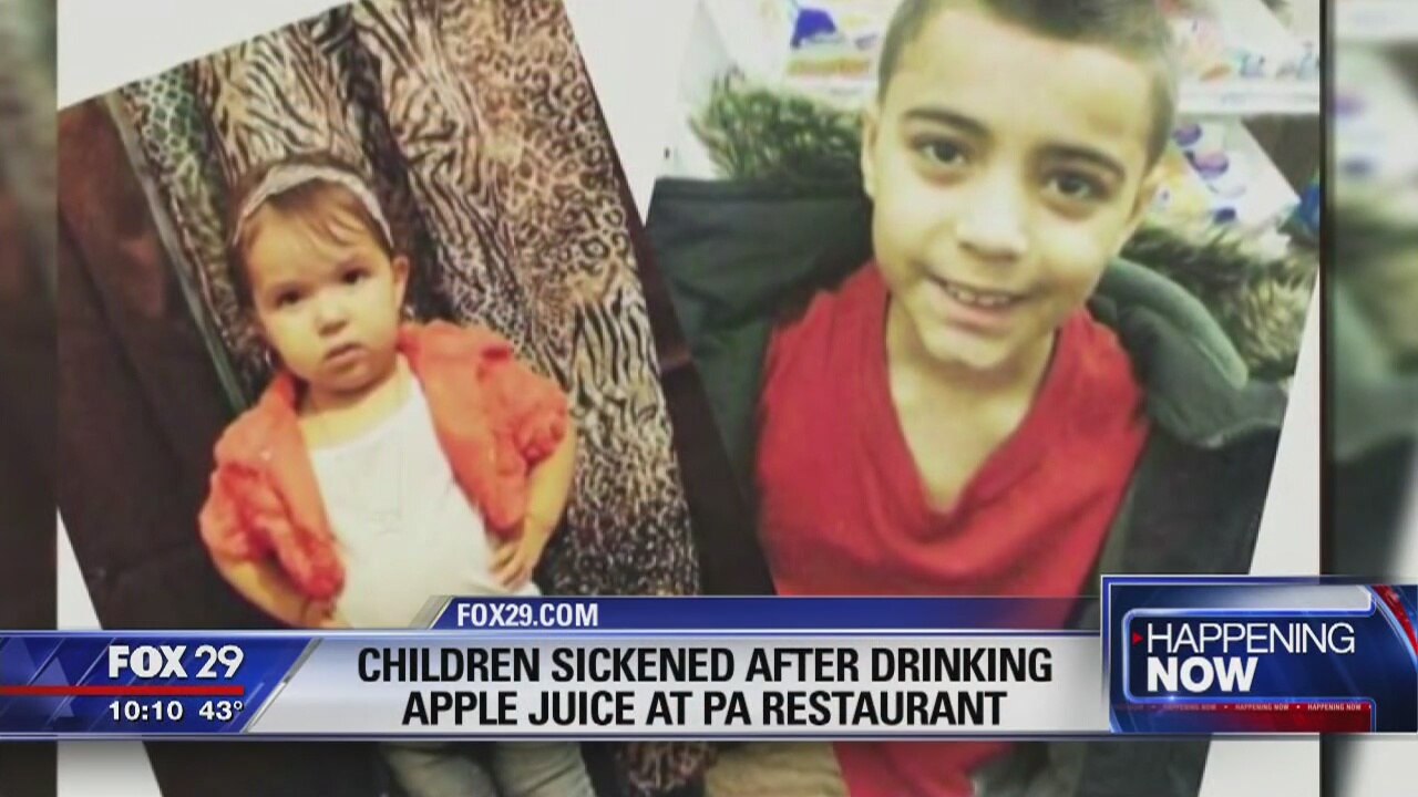 Two children hospitalized after drinking apple juice