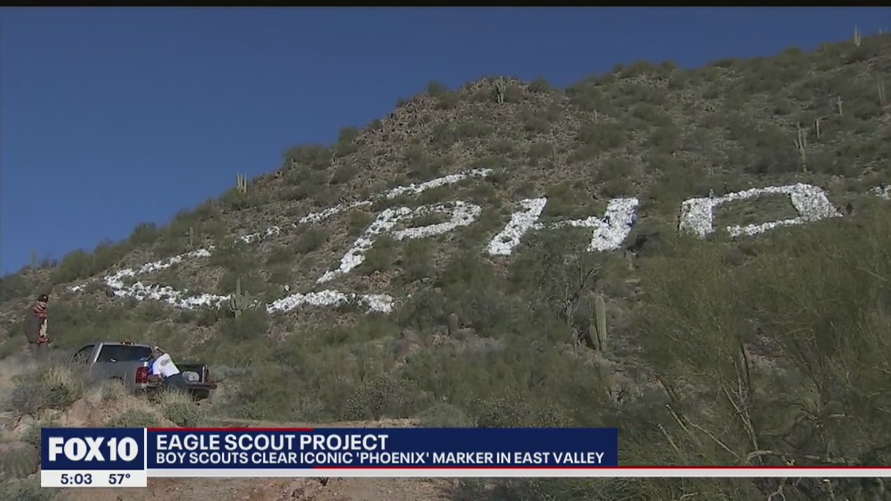 Boy Scouts clear brush, debris from iconic 'Phoenix' marker