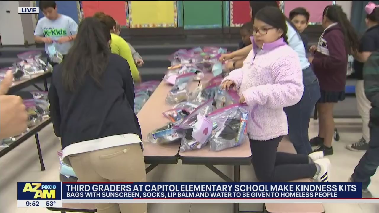 'Kindness Kits': 3rd graders at Capitol Elementary make toiletry bags for the homeless