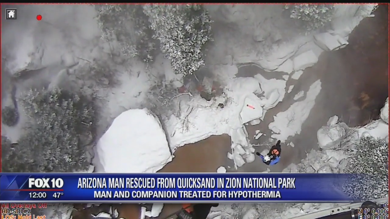 Arizona hiker who got stuck in quicksand at Utah park rescued
