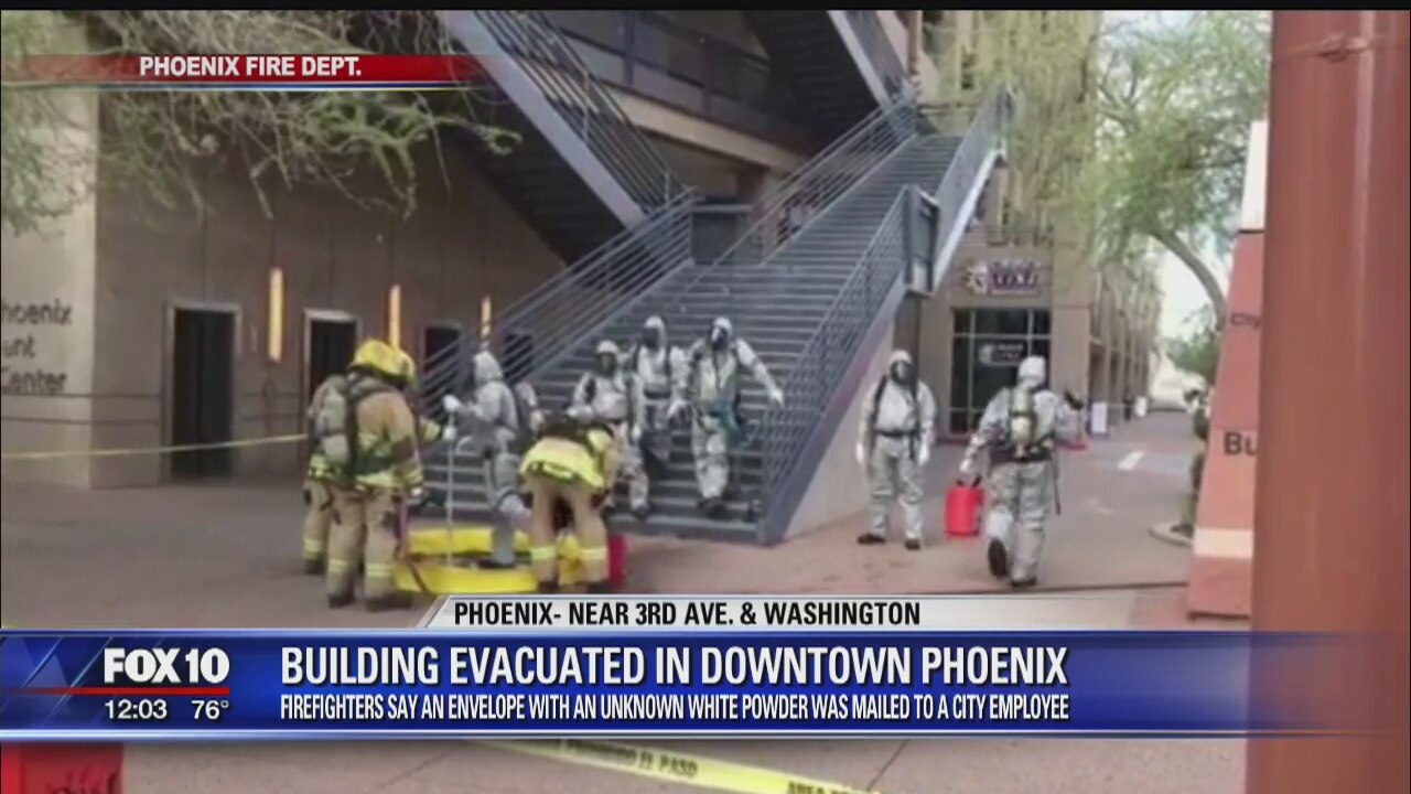 Police: Unknown white powder found in envelope in downtown Phoenix