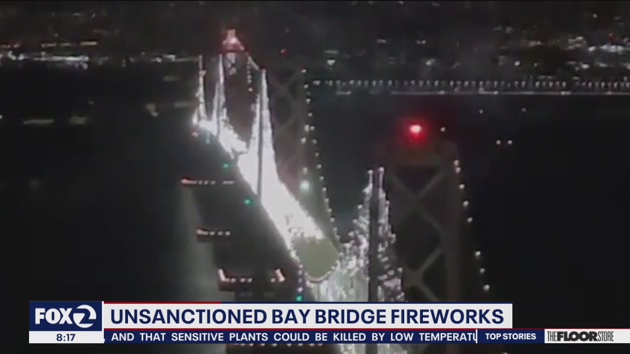 Illegal fireworks display near Bay Bridge