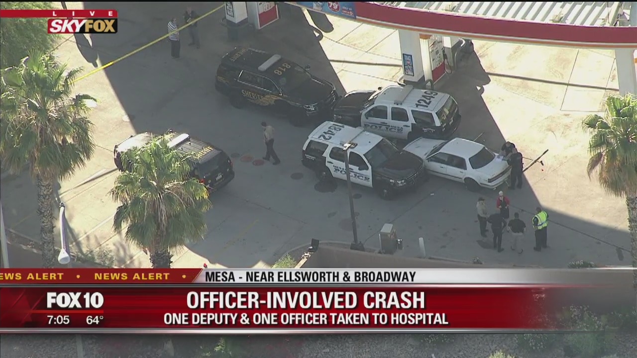 Suspect rams car into officer, deputy in Mesa