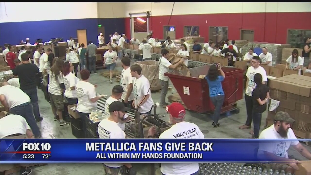 Hundreds volunteer at United Food Bank as Metallica hosts second annual day of service