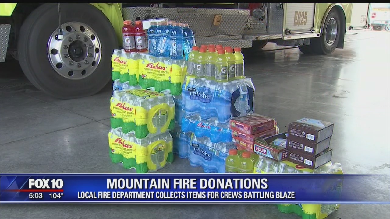 Local fire department collecting items for crews battling Mountain Fire