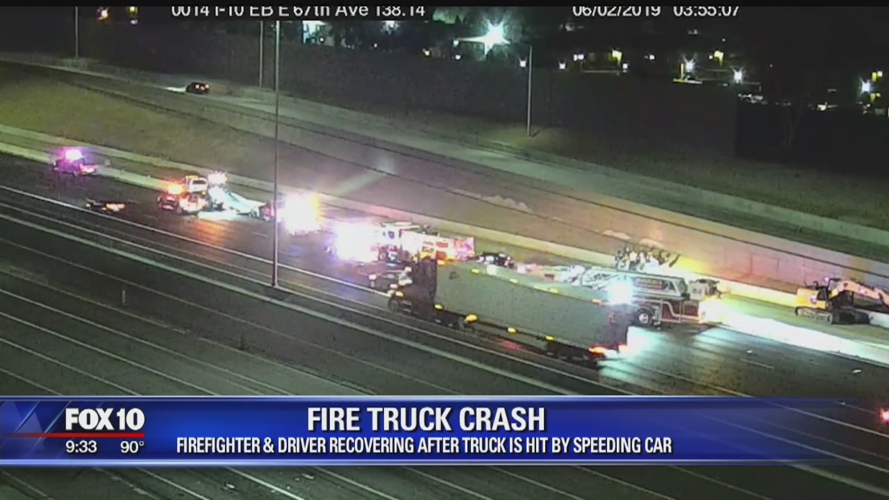 FD: Phoenix firetruck hit by vehicle while responding to car fire