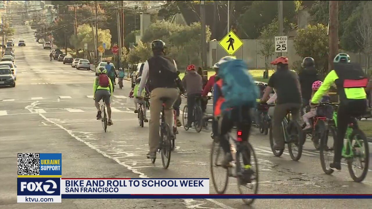 San Francisco elementary kids celebrates Bike and Roll to School week