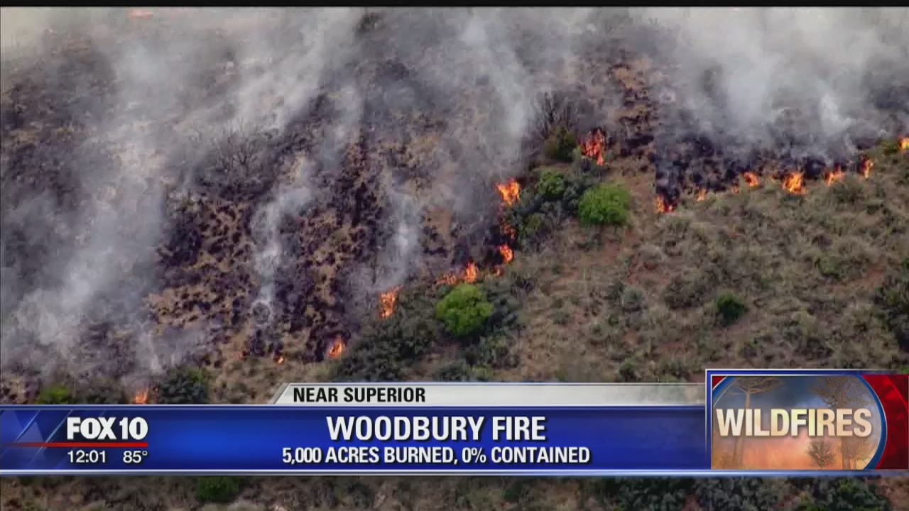 Woodbury Fire grows to 5,000 acres
