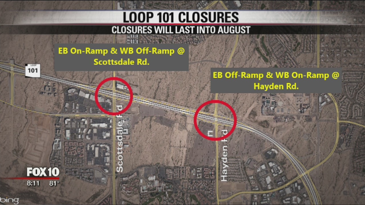 Loop 101 ramps closing for 60 days