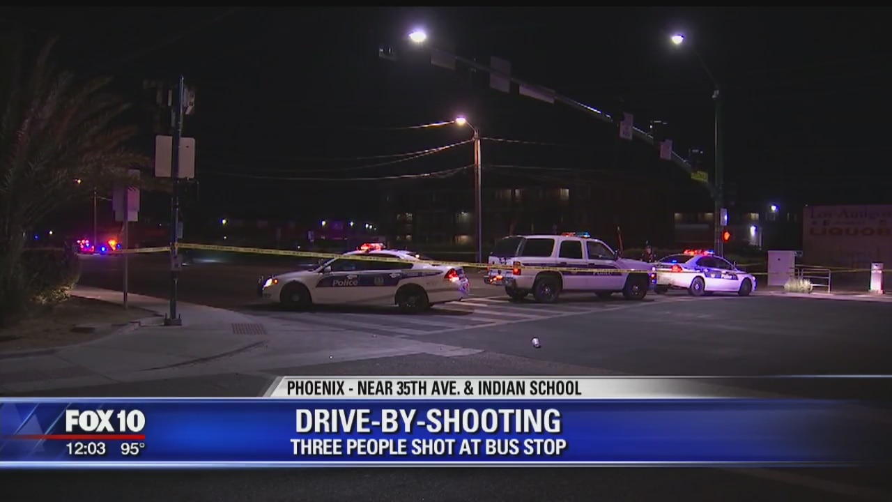 3 shot at Phoenix bus stop