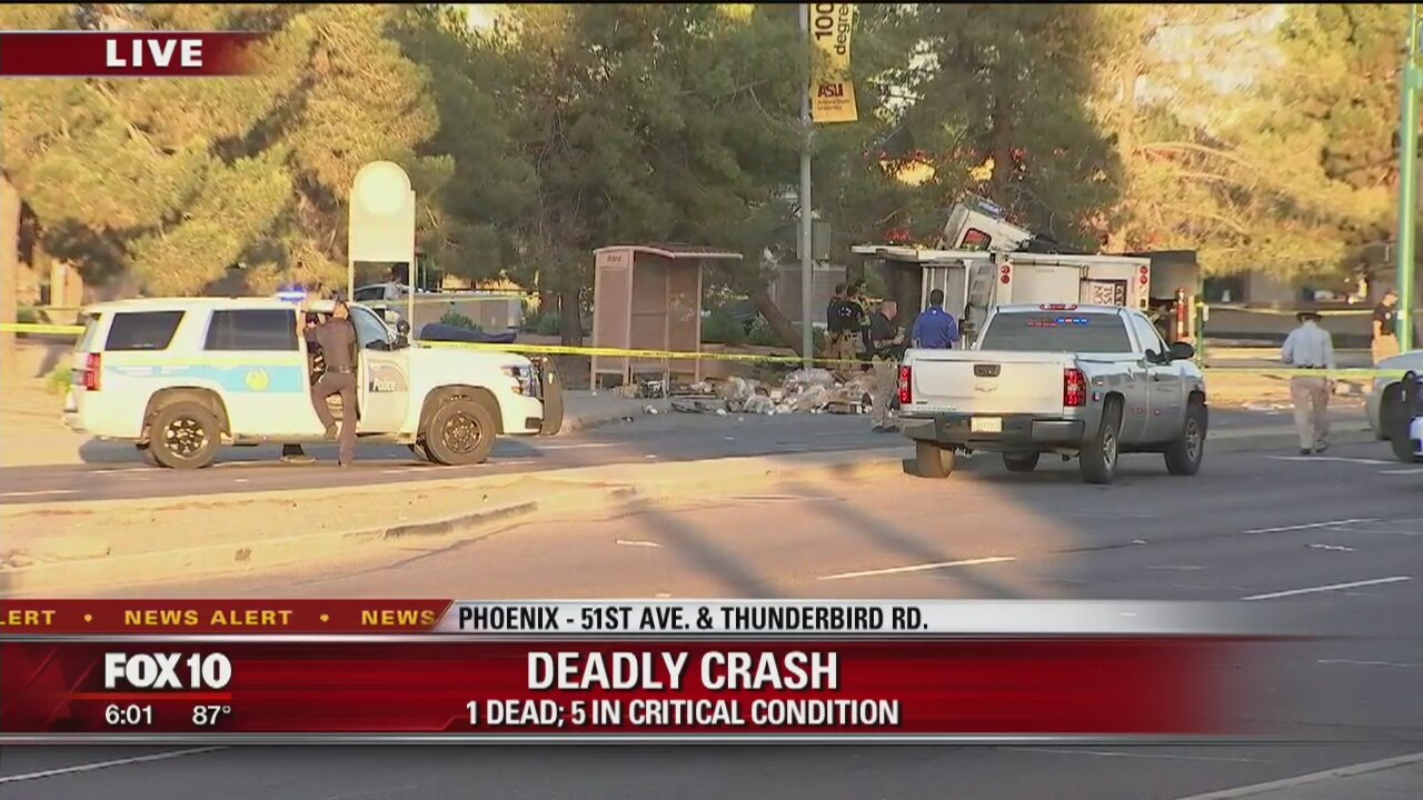 PD: 1 dead, 5 critical after crash near 51st Ave and Thunderbird