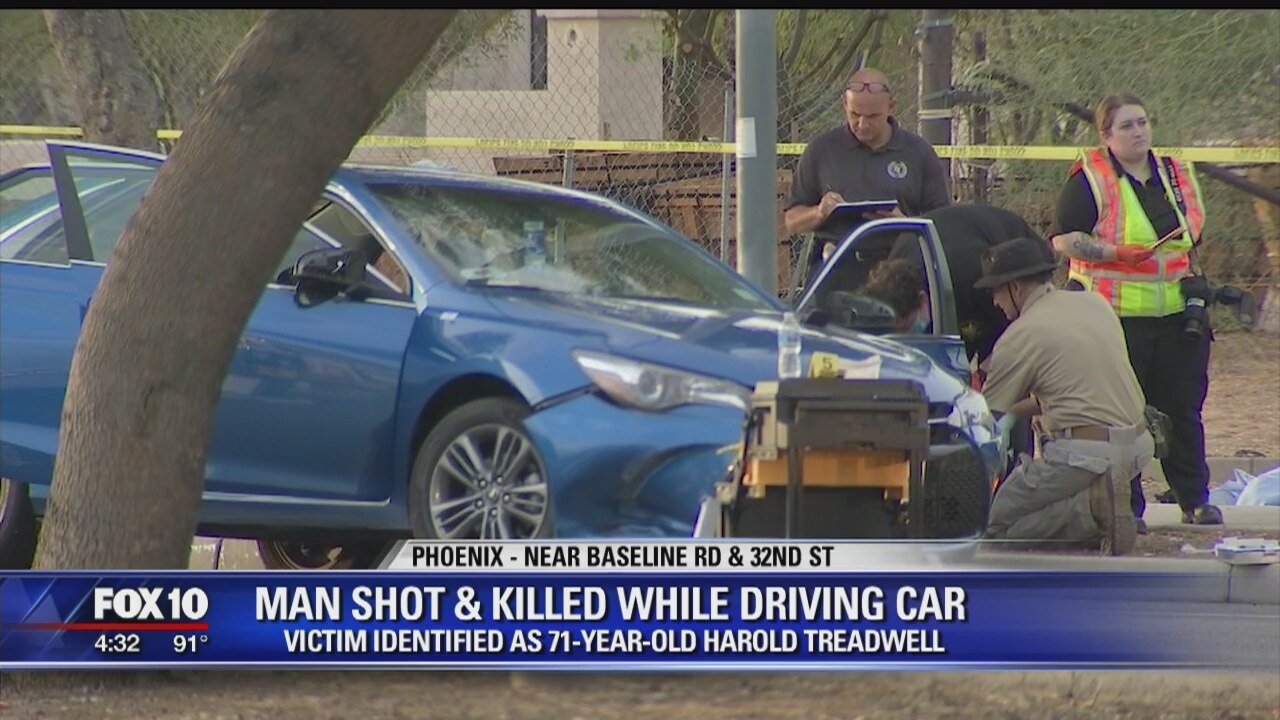 Phoenix police: 71-year-old man found shot to death in crashed car