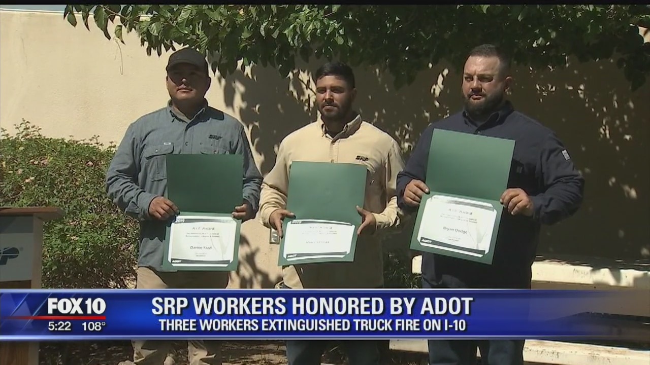 SRP workers honored by ADOT for extinguishing truck fire