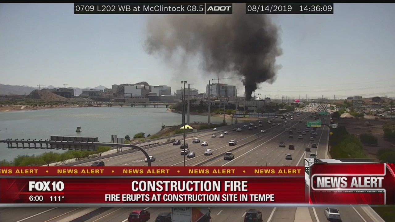 Construction site near Tempe Town Lake goes up in flames