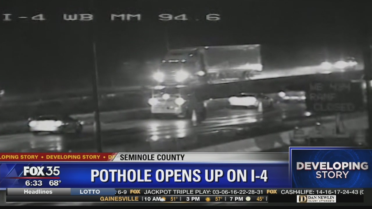 Pothole opens on I-4