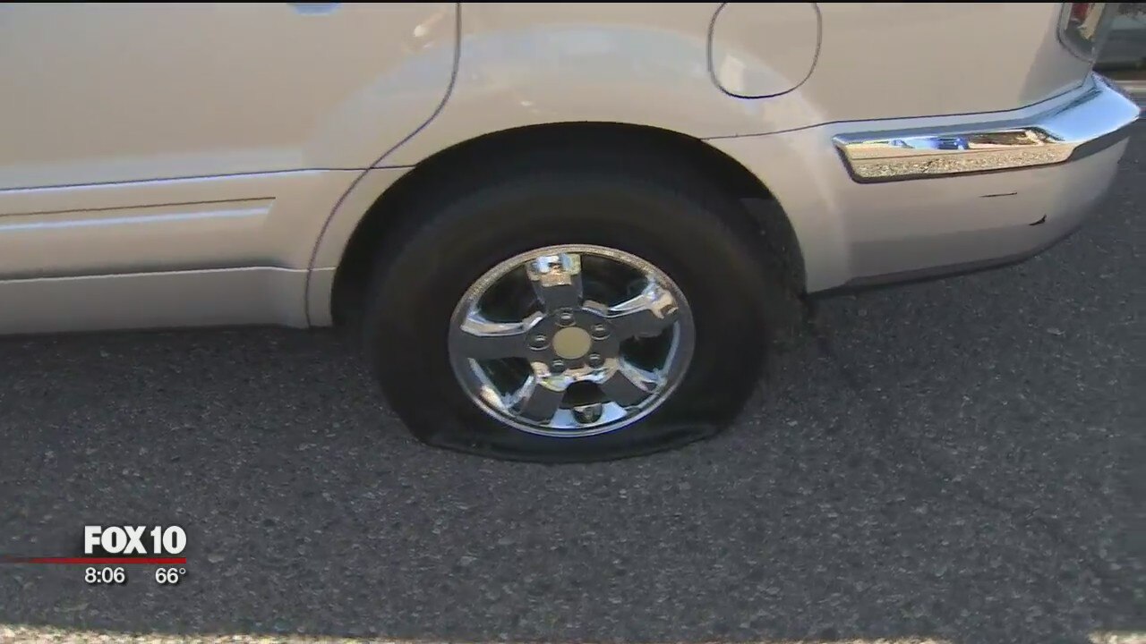 Suspect wanted for slashing tires in Phoenix neighborhood