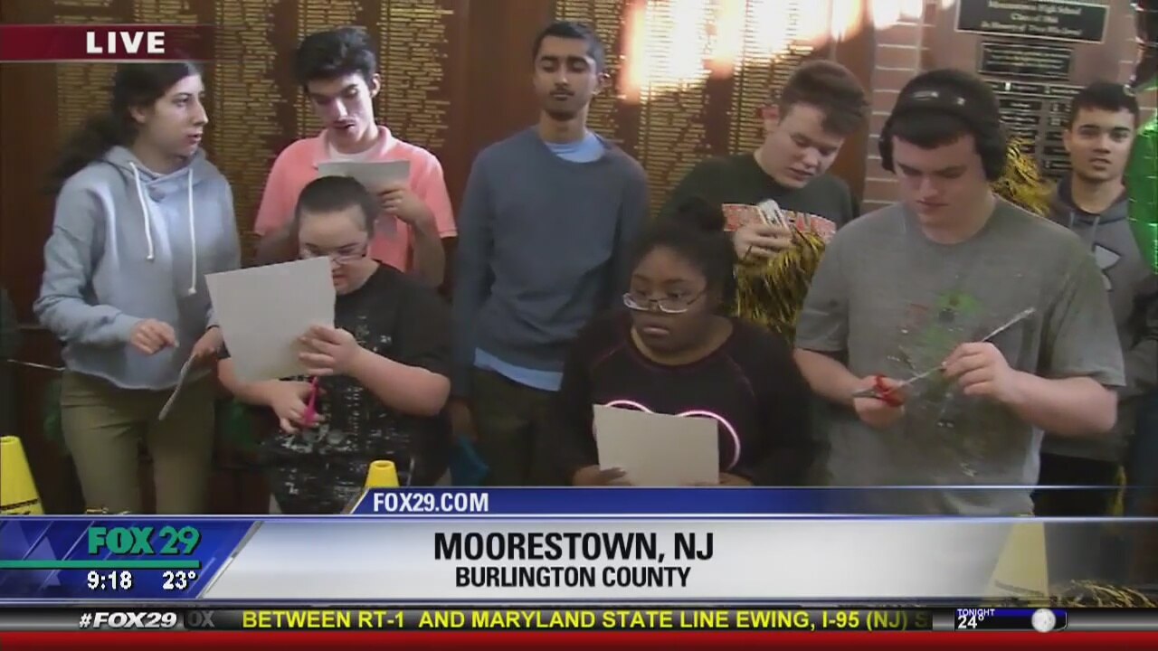 Moorestown students help Good Day cut out dog mask