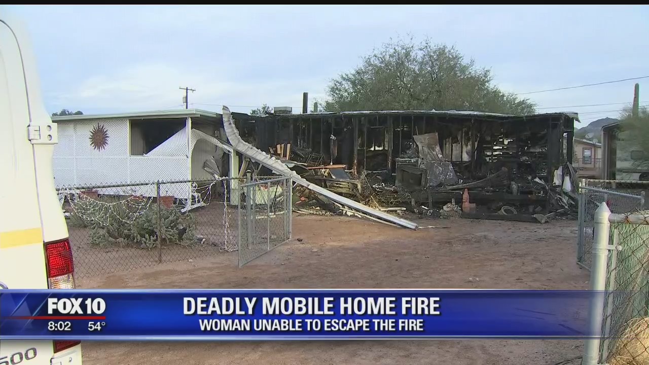 Woman dead in mobile home fire near Apache Junction
