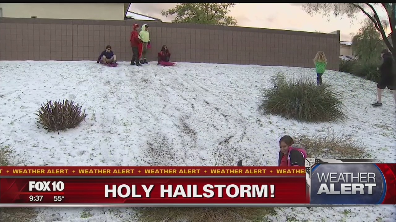 Hail turned some Valley neighborhoods into Winter Wonderland