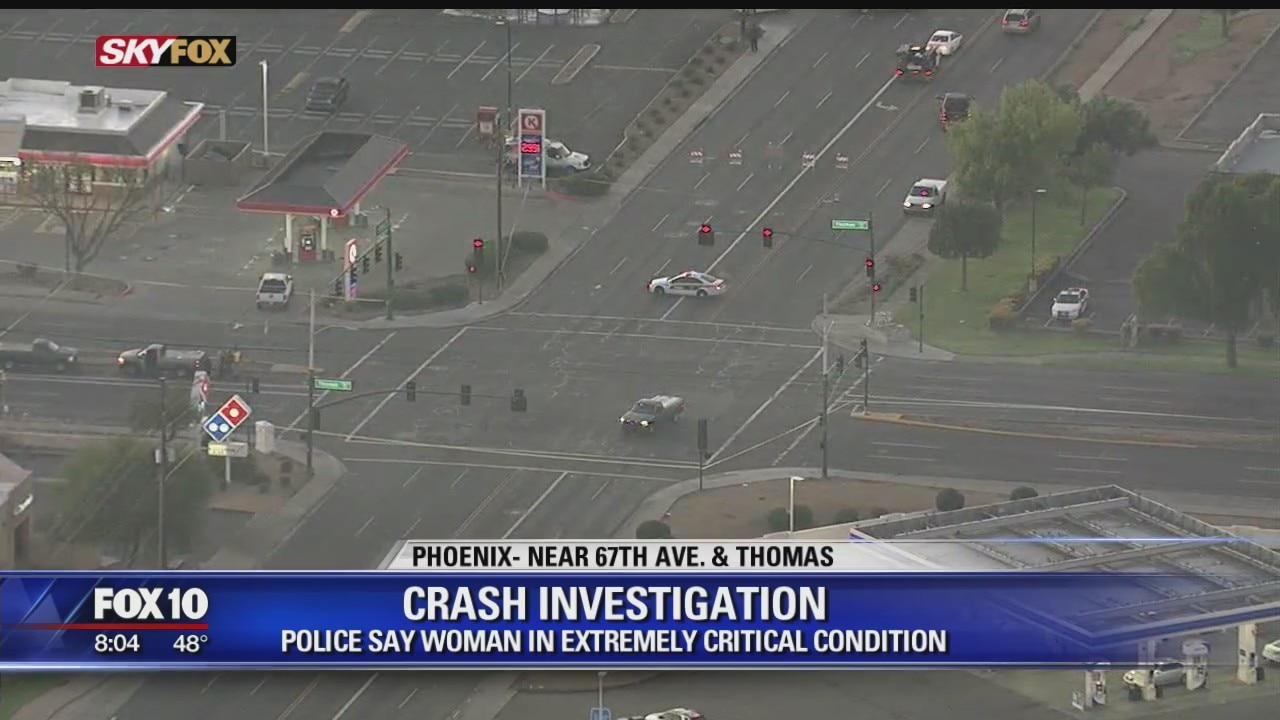 Woman critically injured after being hit by car in west Phoenix