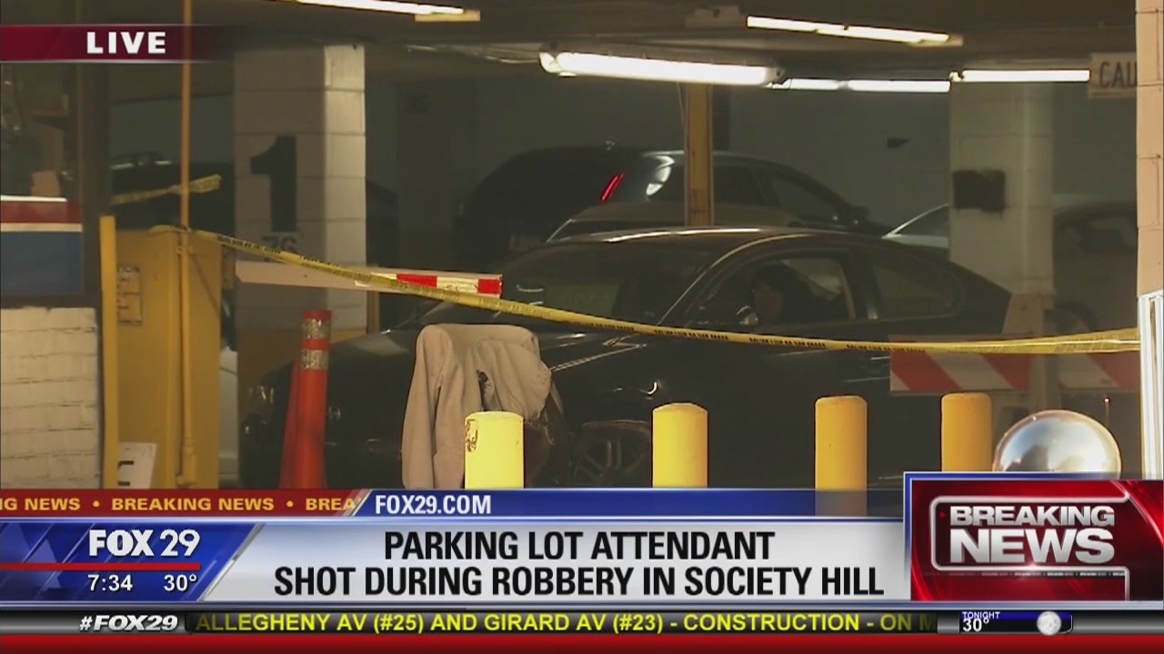Parking lot attendant shot during attempted robbery in Society Hill