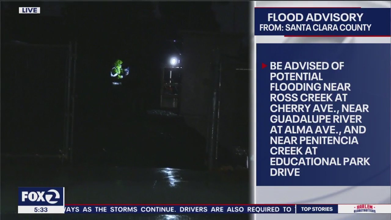 Rising creeks in Santa Clara County