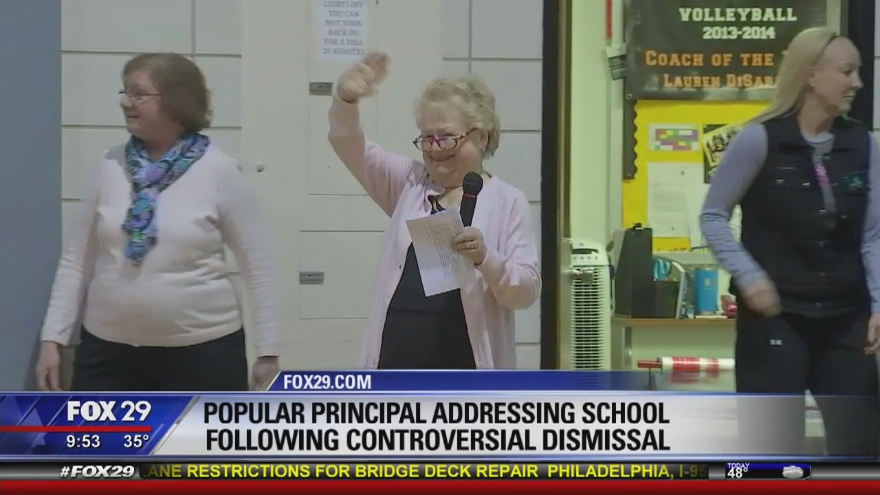 Popular principal addresses school after controversial firing