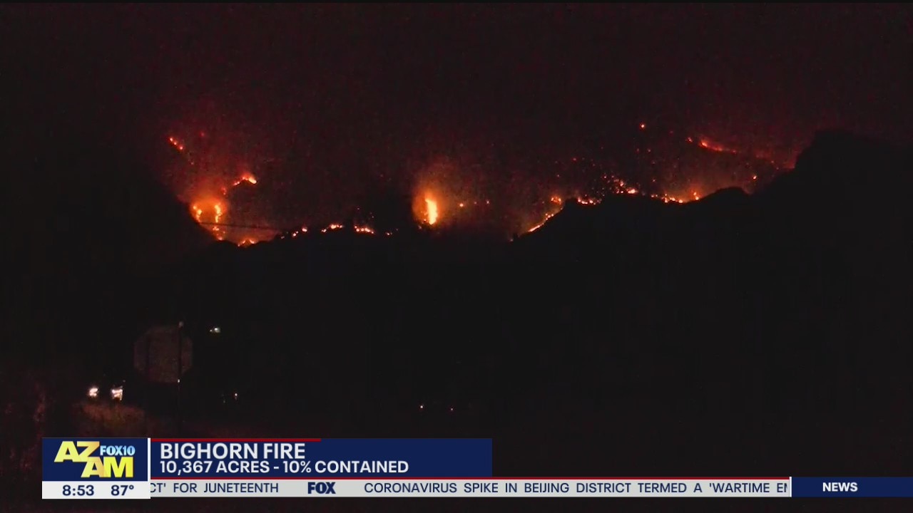 Bighorn Fire in Catalinas burns 10,000 acres