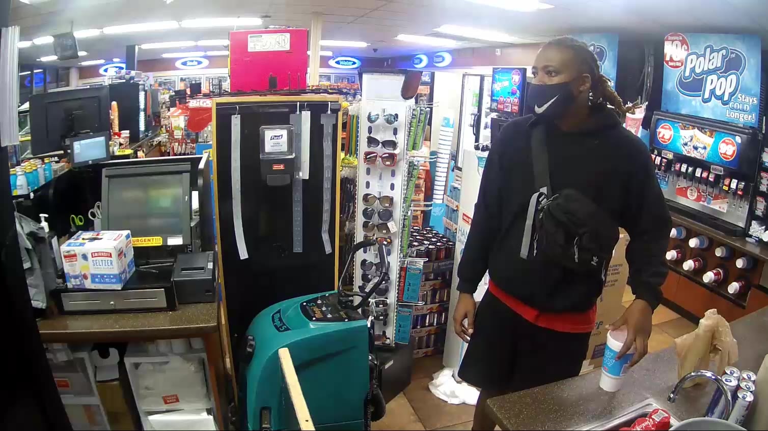Surveillance video: Clear video of suspect even though he has a mask on