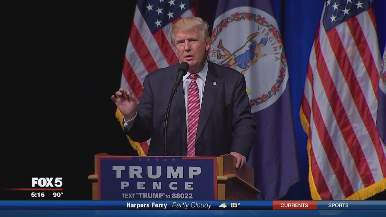 Donald Trump holds rally in Ashburn, Va.