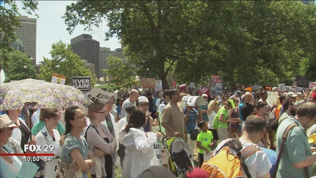 Anger over immigration policies bring thousands to rally in Philadelphia