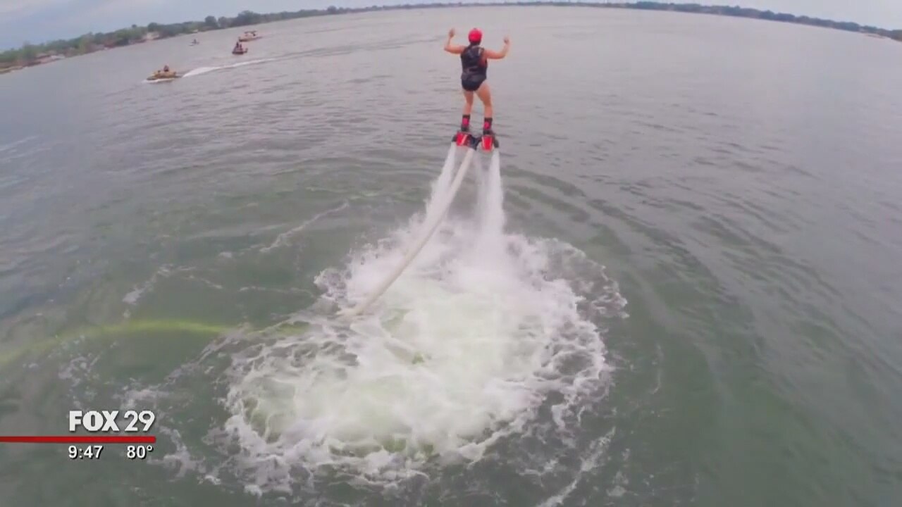 Jenn Fred goes flyboarding in Stone Harbor