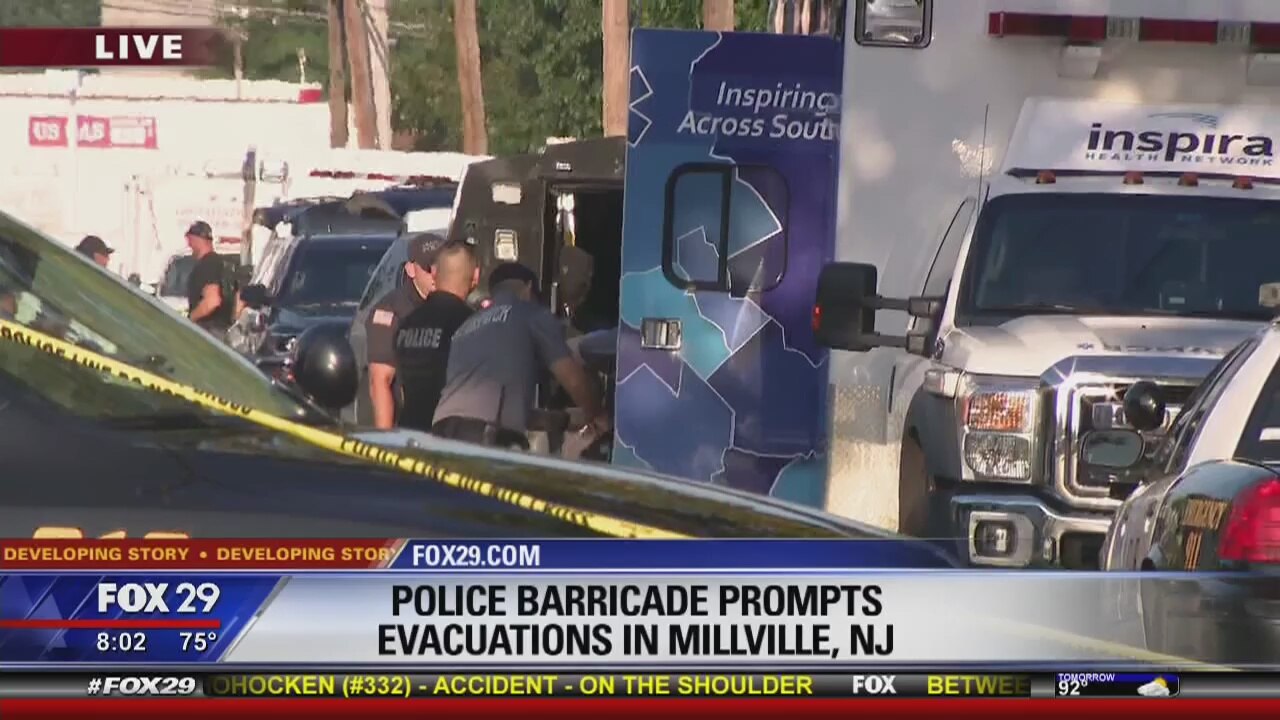 Barricade ends with man handcuffed naked outside Millville home