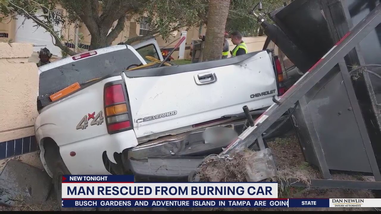 Man rescued from burning vehicle by Good Samaritans