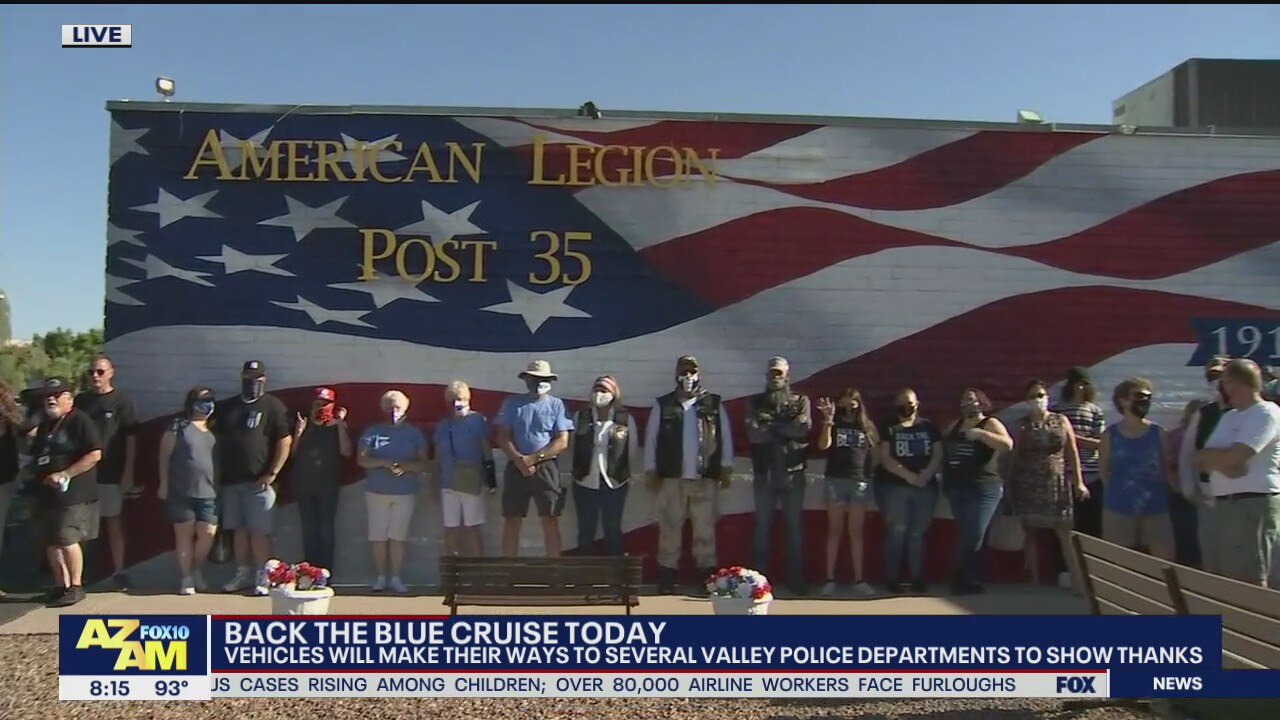Back the Blue Cruise: Groups make their way to several Valley police departments to show their thanks