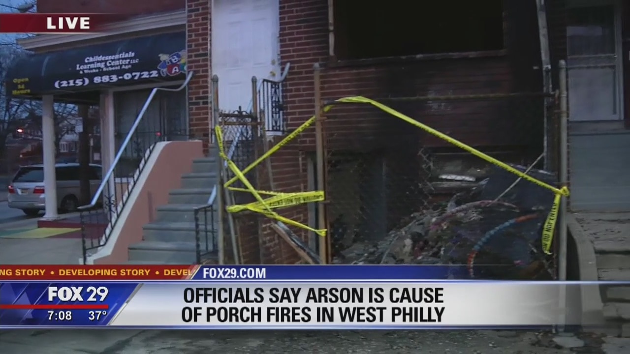 Man arrested with pocket full of lighters after 3 West Philadelphia porch fires